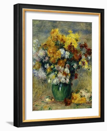 Bunch of Chrysanthemums-Pierre-Auguste Renoir-Framed Art Print