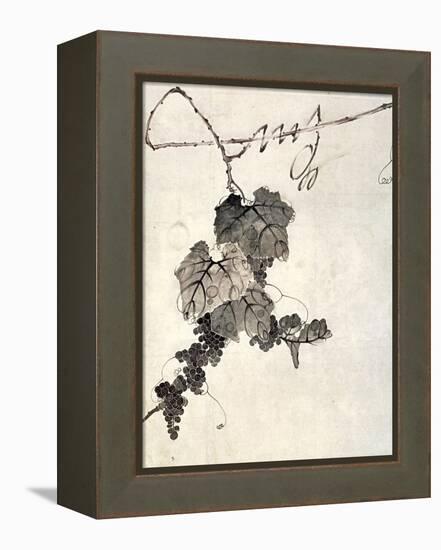 Bunch of Grapes-Jakuchu Ito-Framed Premier Image Canvas