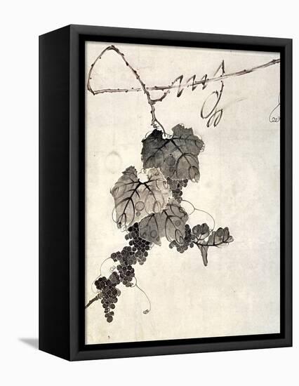 Bunch of Grapes-Jakuchu Ito-Framed Premier Image Canvas