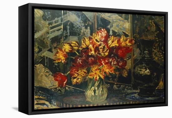 Bunch of Tulips and a Screen, Bouquet de Tulipes au Paravent-Jacques-emile Blanche-Framed Premier Image Canvas