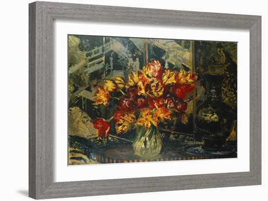 Bunch of Tulips and a Screen, Bouquet de Tulipes au Paravent-Jacques-emile Blanche-Framed Giclee Print