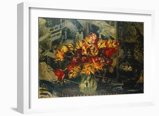 Bunch of Tulips and a Screen, Bouquet de Tulipes au Paravent-Jacques-emile Blanche-Framed Giclee Print