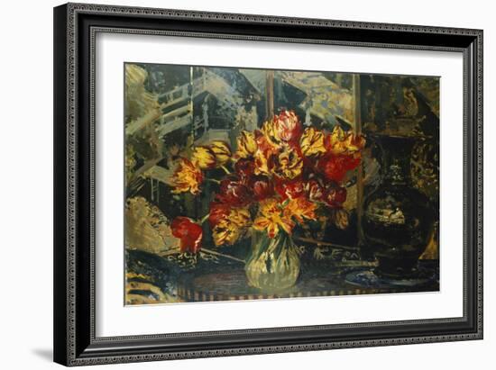 Bunch of Tulips and a Screen, Bouquet de Tulipes au Paravent-Jacques-emile Blanche-Framed Giclee Print