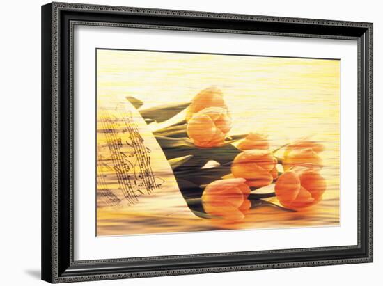 Bunch of Tulips and Sheet Music, Digitally Composite-null-Framed Photographic Print