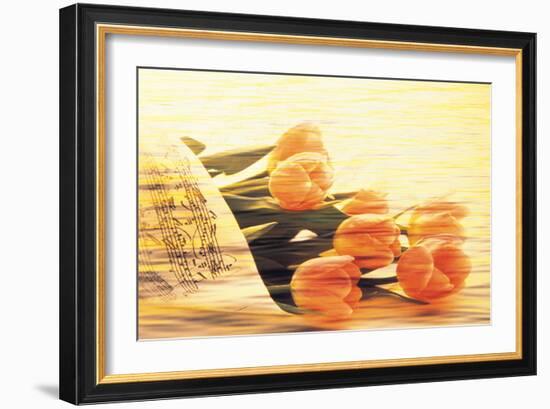 Bunch of Tulips and Sheet Music, Digitally Composite-null-Framed Photographic Print