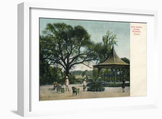 'Bund Gardens Shewing Bandstand, Poona', c1900-Unknown-Framed Giclee Print