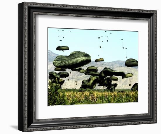 Bundles of Food and Water are Air Delivered to the Outlying Area of Port-Au-Prince, Haiti-null-Framed Photographic Print