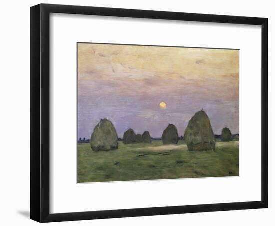 Bundles of Hay at Twilight-Isaak Ilyich Levitan-Framed Giclee Print