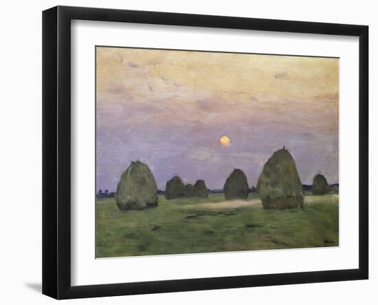 Bundles of Hay at Twilight-Isaak Ilyich Levitan-Framed Giclee Print