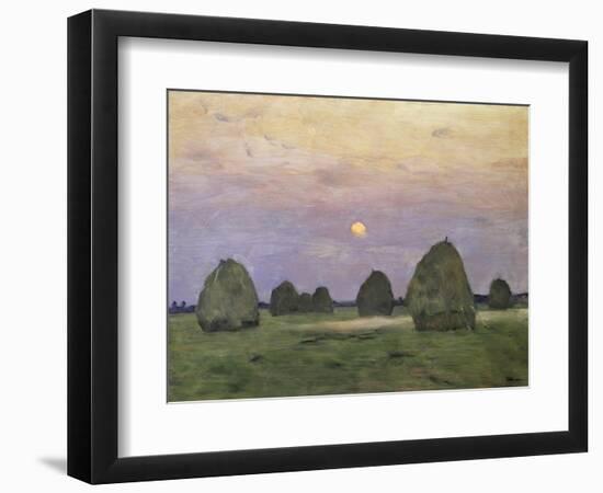 Bundles of Hay at Twilight-Isaak Ilyich Levitan-Framed Giclee Print