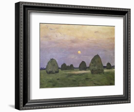 Bundles of Hay at Twilight-Isaak Ilyich Levitan-Framed Giclee Print