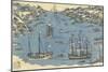 Bunkindo Print of Foreign Ships in the Port of Nagasaki, 1800-50-Japanese School-Mounted Giclee Print