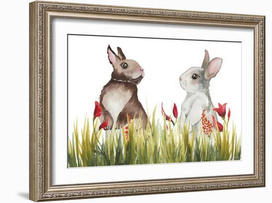 Bunnies Among the Flowers I-Elizabeth Medley-Framed Art Print