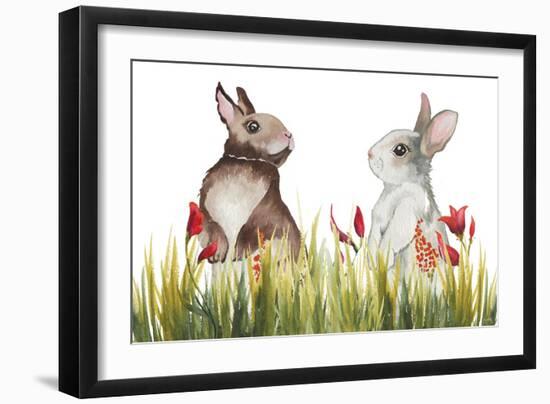 Bunnies Among the Flowers I-Elizabeth Medley-Framed Art Print