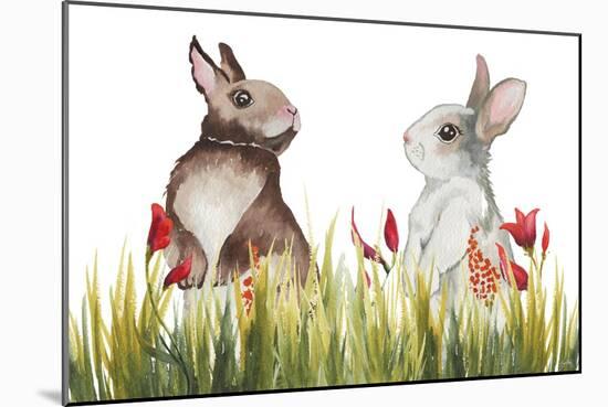 Bunnies Among the Flowers I-Elizabeth Medley-Mounted Art Print