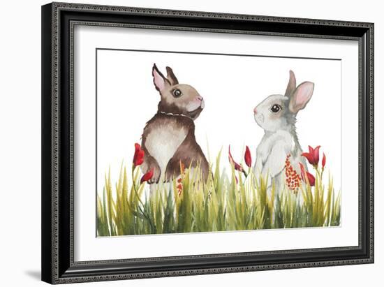 Bunnies Among the Flowers I-Elizabeth Medley-Framed Art Print