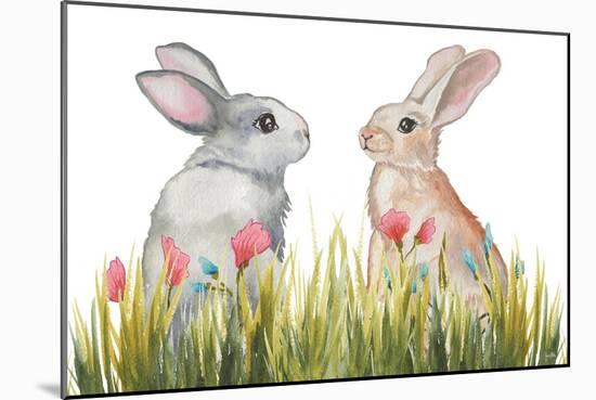 Bunnies Among the Flowers II-Elizabeth Medley-Mounted Art Print