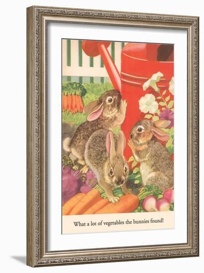 Bunnies and Vegetables-null-Framed Art Print