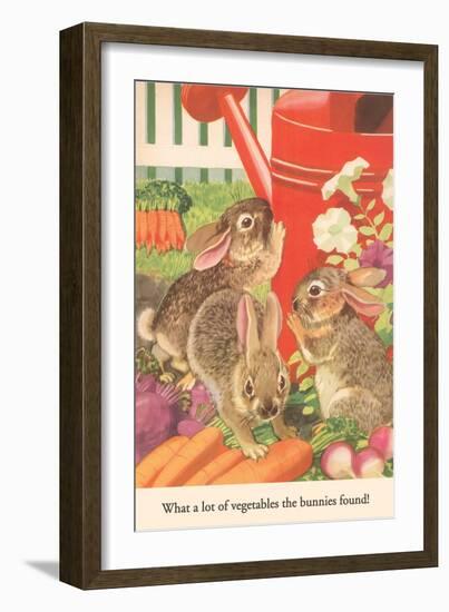 Bunnies and Vegetables-null-Framed Art Print