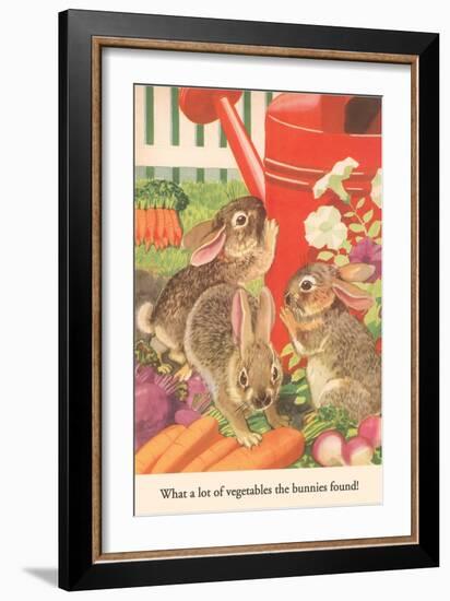 Bunnies and Vegetables-null-Framed Art Print