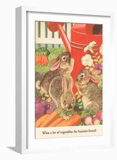 Bunnies and Vegetables-null-Framed Art Print