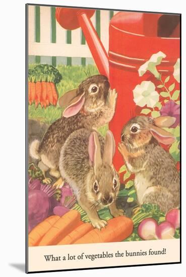 Bunnies and Vegetables-null-Mounted Art Print