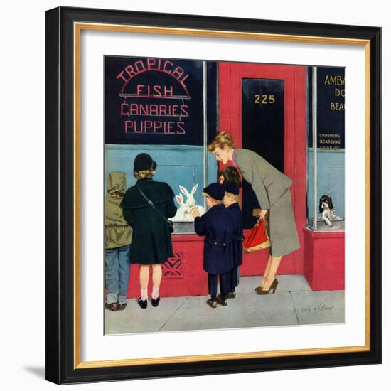 "Bunnies for Sale", April 12, 1952-M. Coburn Whitmore-Framed Giclee Print