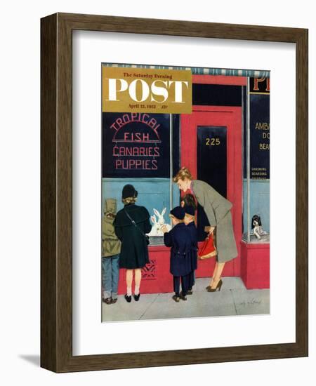 "Bunnies for Sale" Saturday Evening Post Cover, April 12, 1952-M. Coburn Whitmore-Framed Giclee Print