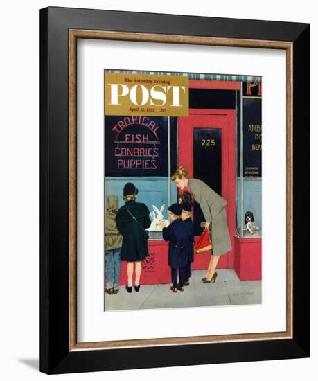 "Bunnies for Sale" Saturday Evening Post Cover, April 12, 1952-M. Coburn Whitmore-Framed Giclee Print