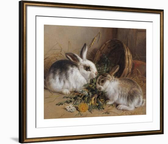 Bunnies' Meal II-Alfred Barber-Framed Premium Giclee Print