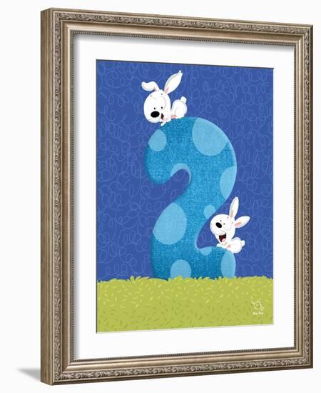 Bunny 2-Blue Fish-Framed Art Print