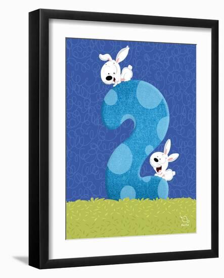 Bunny 2-Blue Fish-Framed Art Print