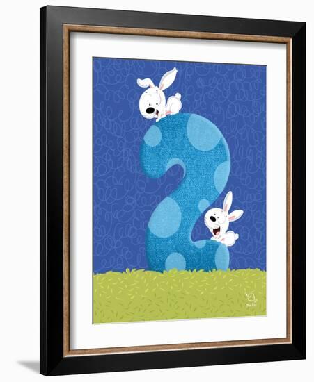 Bunny 2-Blue Fish-Framed Art Print