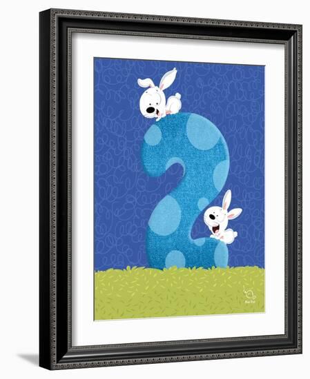 Bunny 2-Blue Fish-Framed Art Print