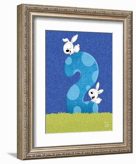 Bunny 2-Blue Fish-Framed Premium Giclee Print