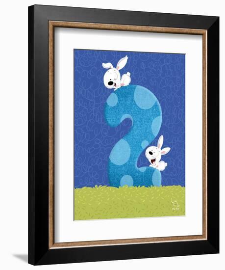 Bunny 2-Blue Fish-Framed Premium Giclee Print