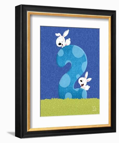 Bunny 2-Blue Fish-Framed Premium Giclee Print