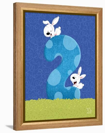 Bunny 2-Blue Fish-Framed Stretched Canvas