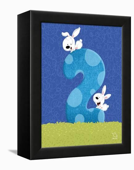 Bunny 2-Blue Fish-Framed Stretched Canvas
