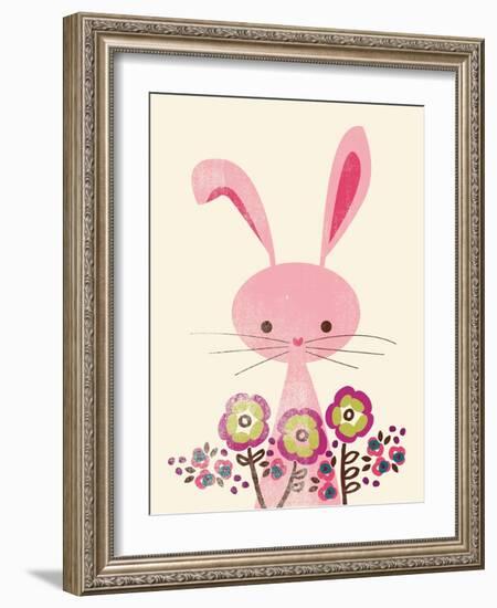 Bunny and Blooms-null-Framed Giclee Print