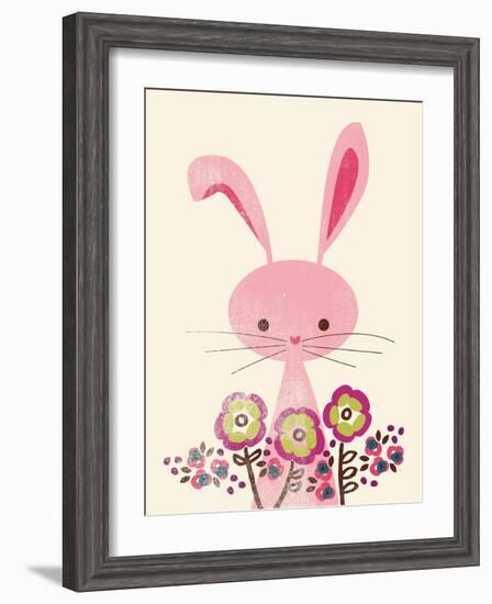 Bunny and Blooms-null-Framed Giclee Print