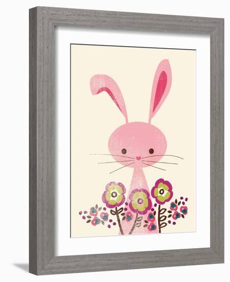 Bunny and Blooms-null-Framed Giclee Print