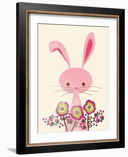 Bunny and Blooms-null-Framed Giclee Print