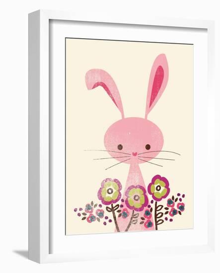 Bunny and Blooms-null-Framed Giclee Print