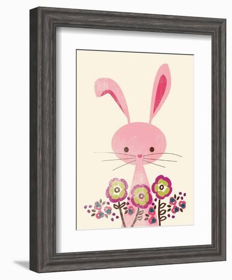 Bunny and Blooms-null-Framed Giclee Print