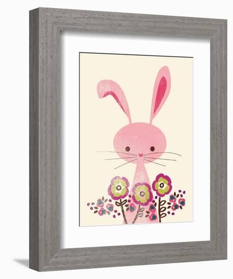 Bunny and Blooms-null-Framed Giclee Print