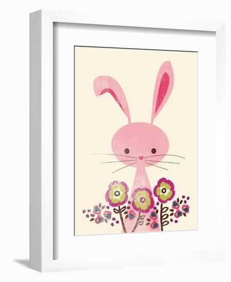 Bunny and Blooms-null-Framed Giclee Print