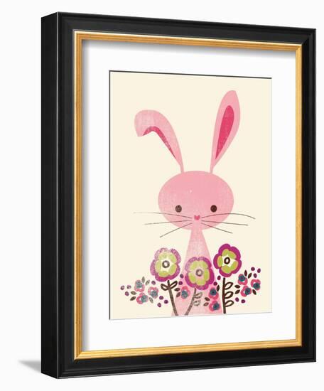 Bunny and Blooms-null-Framed Giclee Print