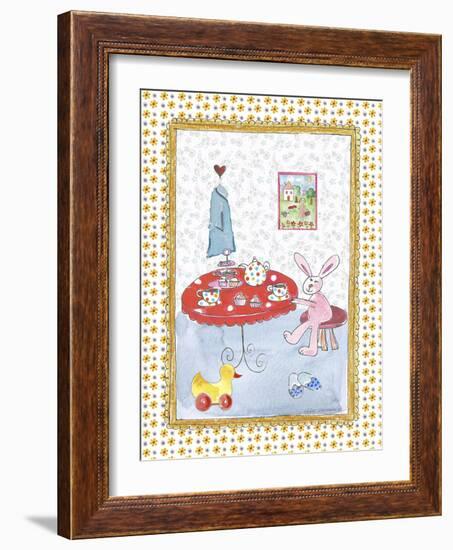 Bunny at Tea Table-Effie Zafiropoulou-Framed Giclee Print