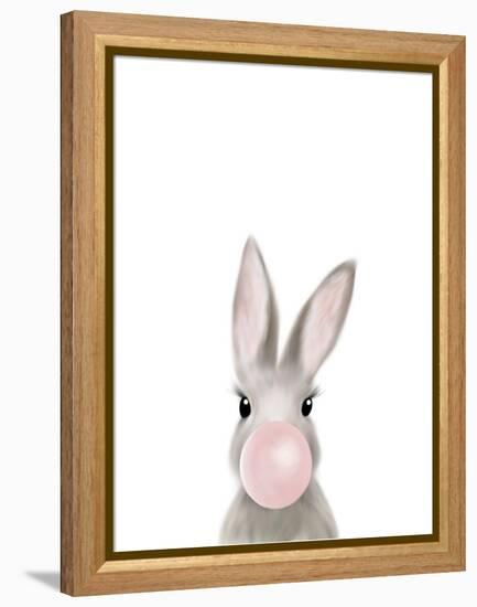 Bunny Bubble Gum-Leah Straatsma-Framed Stretched Canvas